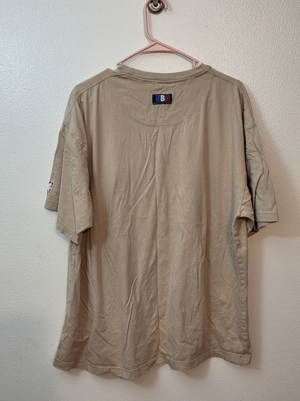 NBA Tan Short Sleeve Graphic Tee with Multicolor Logo